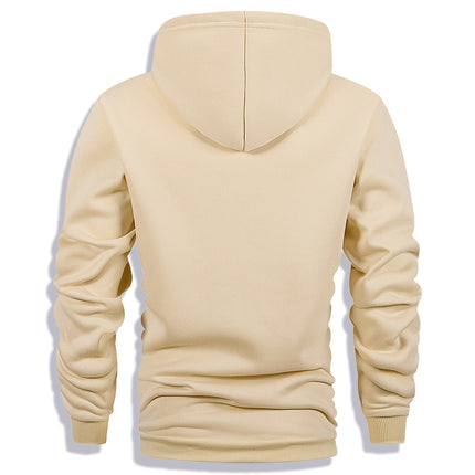 Beige hoodie from the Conjunto Paris para Hombre, showcasing style and comfort with a modern, casual design for colder days.