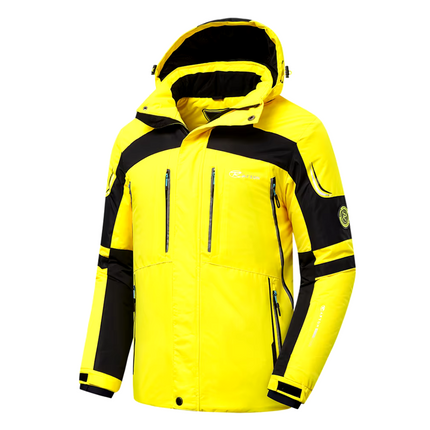 Campera térmica Snow Ice amarilla para hombre, diseñada para temperaturas de hasta -30 °C, resistente al frío extremo.