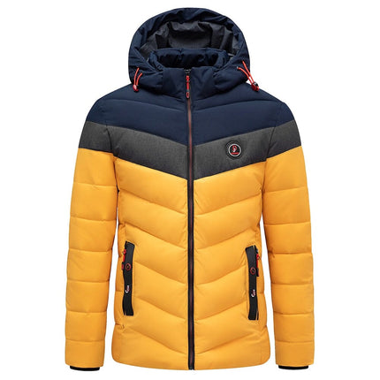Campera Térmica Antarctic OutWear para Hombre de alto rendimiento, ideal para climas extremos hasta -10 °C, color amarillo y negro.
