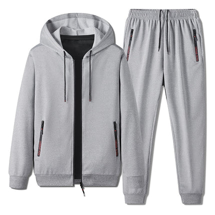 Conjunto Vland para Hombre en gris con buzo con capucha y jogger casual, ideal para confort diario en salidas informales.