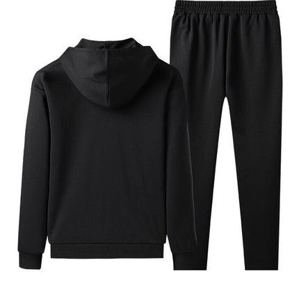 Conjunto Hoded para Hombre - Buzo Negro con Capucha y Jogger Casual, ideal para comodidad diaria y estilo minimalista.