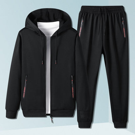 Conjunto Vland para Hombre en negro – Buzo con capucha y pantalón jogger casual, ideal para un look moderno y cómodo.