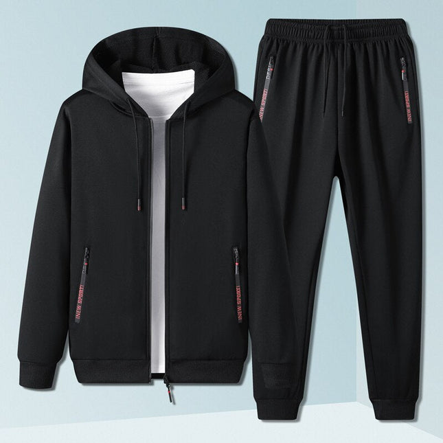 Conjunto Vland para Hombre en negro – Buzo con capucha y pantalón jogger casual, ideal para un look moderno y cómodo.