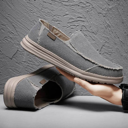 Zapatos casuales hombre de lona transpirables, color gris, ideales para estilo informal y comodidad