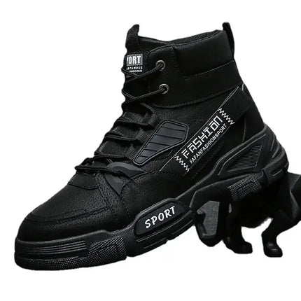 Botas de hombre de cuero genuino AlphaTrek, estilo urbano y militar con suela de plataforma, ideales para climas fríos y terrenos difíciles.
