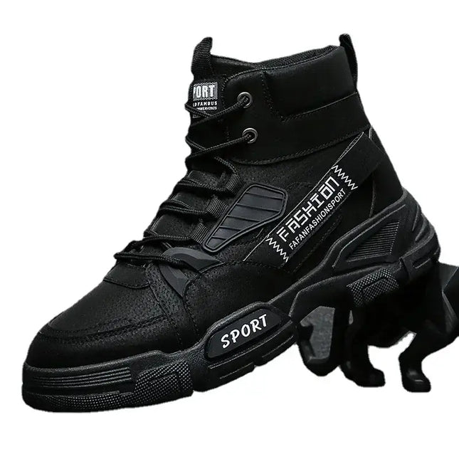 Botas de hombre de cuero genuino AlphaTrek, estilo urbano y militar con suela de plataforma, ideales para climas fríos y terrenos difíciles.