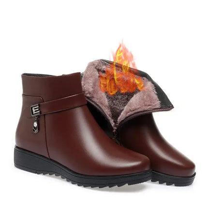 Botas de cuero Nube Polar Mujer con forro polar y diseño cómodo, perfectas para días fríos. Botas de mujer cálidas y elegantes.