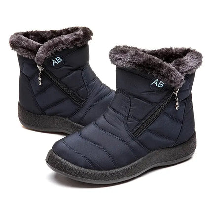 Botas de mujer impermeables con diseño moderno y abrigado, forro de felpa para climas fríos, ideales para el invierno.