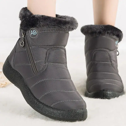 Botas de mujer impermeables con diseño moderno y abrigadas por dentro, ideales para invierno y caminatas en nieve.