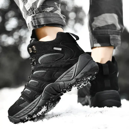 Botas DesertX Hombre - ligeras, tácticas y antideslizantes en terreno nevado, cuero genuino para aventuras extremas.