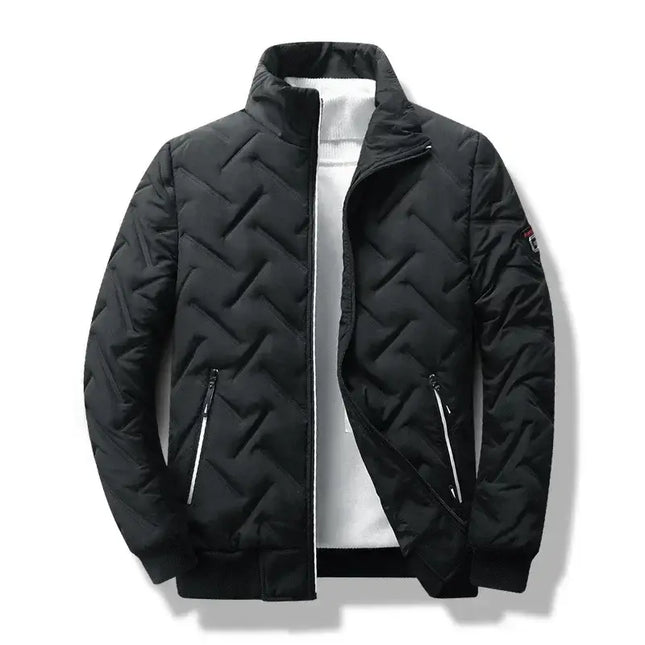 Campera acolchada StreetCore para hombre, diseño moderno con cuello alto y bolsillos, ideal para invierno 2025. Campera Hombre.