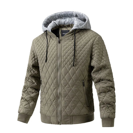 Campera Hombre Alpen, diseño puffer con relleno de algodón, bolsillos y cierre, corte entallado, máxima protección contra el frío.