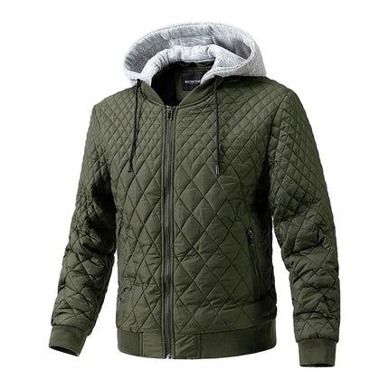 Campera Alpen para hombre, rellena de algodón para máxima protección contra el frío, con bolsillos y cierre frontal. Diseño entallado y moderno.