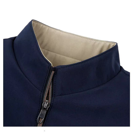 Campera Bomber Boulevard en azul marino para hombre, con cierre frontal y cuello alto, ideal para estilo moderno. Campera Hombre.