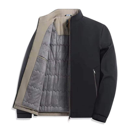 Campera Hombre Bomber Boulevard, color negro con interior gris acolchado, ideal para estilo moderno y confort.
