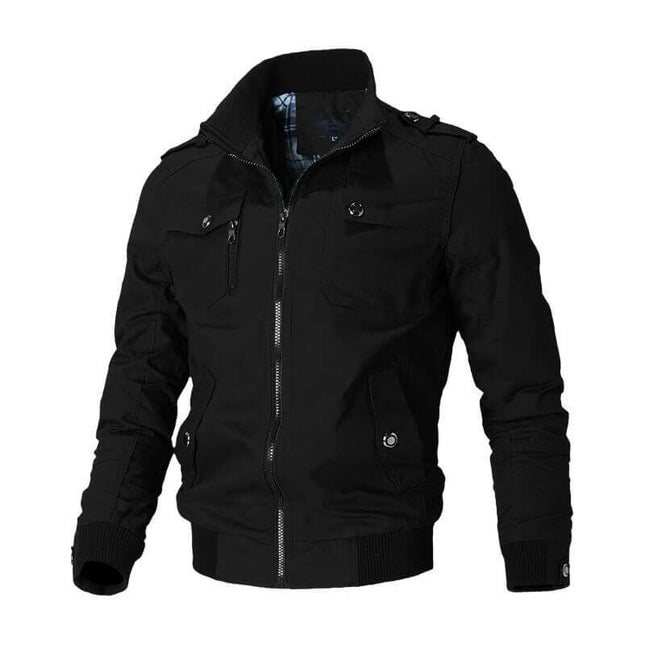 Campera Hombre negra casual Marshall, campera moderna para hombre, diseño elegante y versátil para el uso diario.