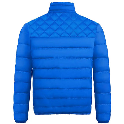 Campera ComfortFit Hombre, algodón térmico, cuello alto, azul, ideal para otoño e invierno. Campera Hombre sin capucha, práctica y abrigada.