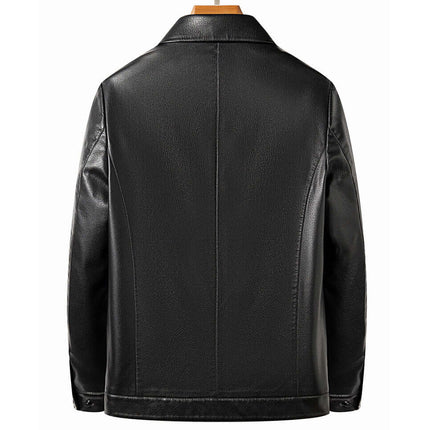 Campera de cuero Black Elegance para hombre, 15% de descuento hoy. Diseño sofisticado, perfecto para el estilo moderno.