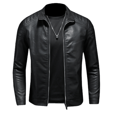 Campera de Cuero Slim para Hombres con 15% de descuento, diseño moderno y elegante. Destaca en la ciudad con esta Campera Hombre de calidad.