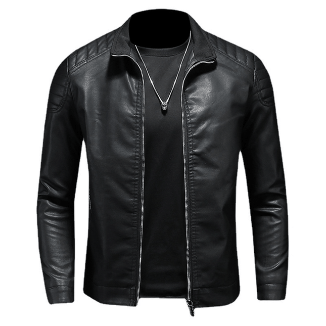 Campera de Cuero Slim para Hombres con 15% de descuento, diseño moderno y elegante. Destaca en la ciudad con esta Campera Hombre de calidad.