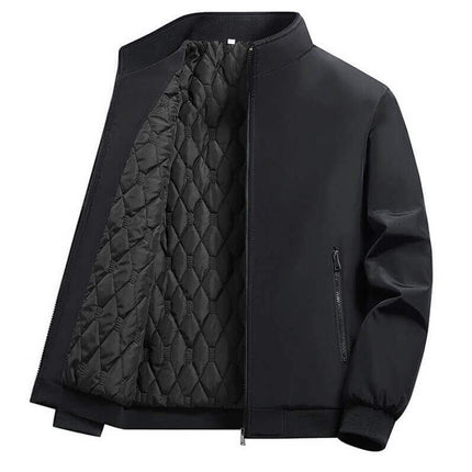 Campera Hombre Diamond Luxury en color negro con interior acolchado, ideal para un look elegante y sofisticado.