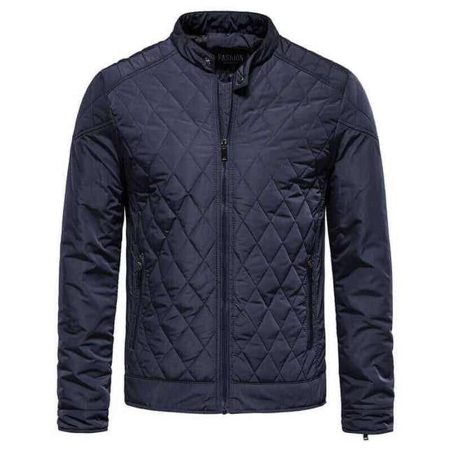 Chaqueta azul Campera Excellence para hombre, diseño acolchado elegante, ideal para estilo y confort. Keywords: Campera Hombre.