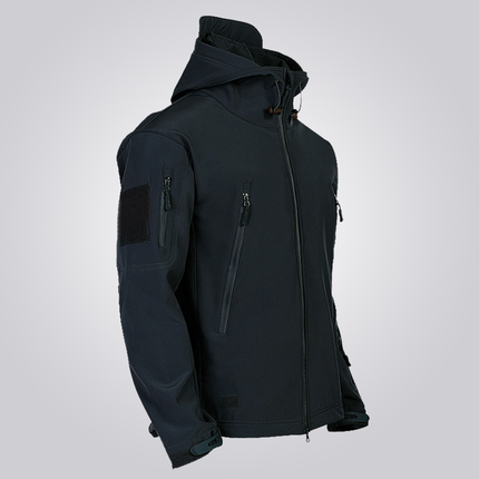 Campera Jungle Impermeable para Hombre, diseño resistente, interior de polar, ideal para frío y lluvia. Campera Hombre exterior negro.