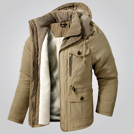 Campera Outwear para Hombre, soporte térmico hasta 0 °C, diseño moderno, interior afelpado, ideal para clima frío. Keywords: Campera Hombre.