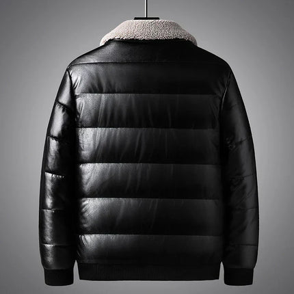 Campera Hombre Puffer Caparin, diseño clásico y funcional con cuello de cordero premium, ideal para inviernos fríos.