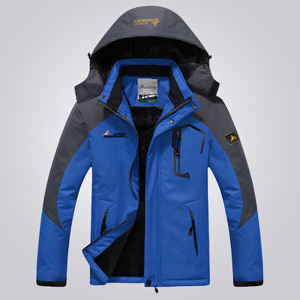 Campera térmica impermeable azul para hombre, ideal para aventuras al aire libre. Campera Hombre de alta protección y estilo.