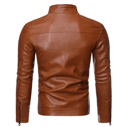 Campera Vintage de Cuero Premium para Hombre, ahora con 15% de descuento exclusivo. Estilo retro en cuero de alta calidad.