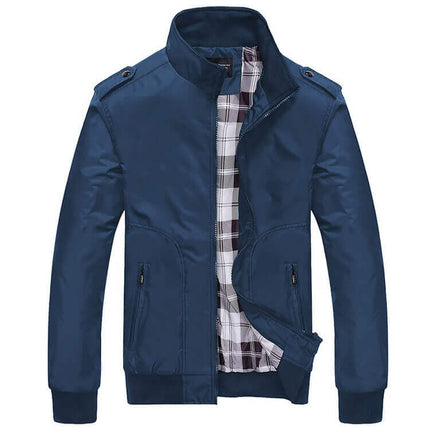 Campera William Elegance azul para hombre con diseño moderno y forro a cuadros. Ideal para estilo distintivo y confort.