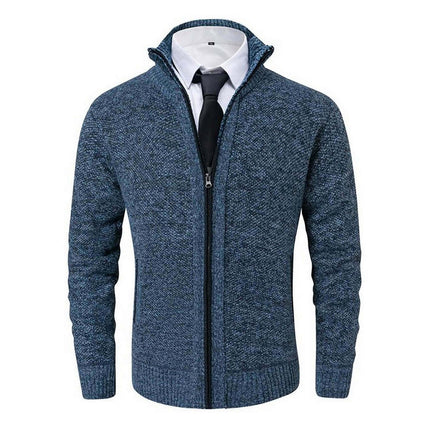 Campera Hombre Cardigan Classic Executive azul, ideal para el ejecutivo moderno, elegante y sofisticado. Ropa formal para oficina.