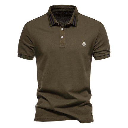 Chomba de algodón clásico en color marrón para hombre, estilo casual y elegante, ideal para el uso diario.