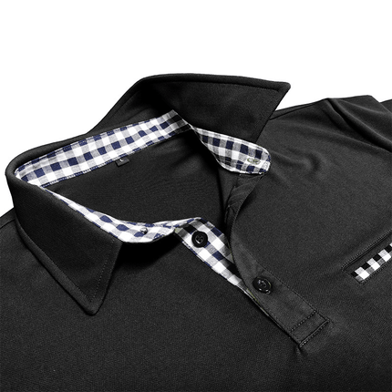 Chomba Hudson Gingham de algodón peinado para hombre, detalles vichy en cuello y bolsillo. Elegante y relajada para looks sofisticados.