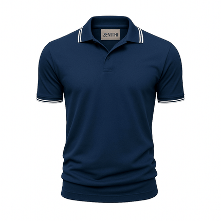 Chomba Swiss Class azul marino para hombre, elegancia y confort en cada detalle. Ideal para un look sofisticado y moderno.