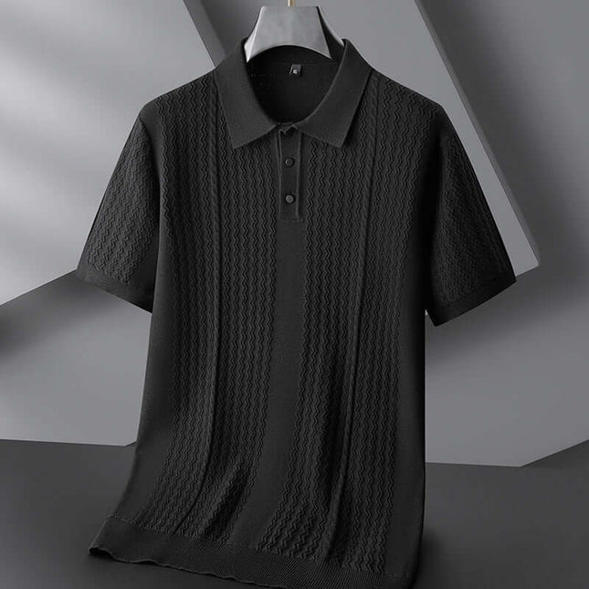 Chomba Torino de hombre, textura premium, transpirable, corte slim, estilo smart casual. Mejor chomba para hombre.