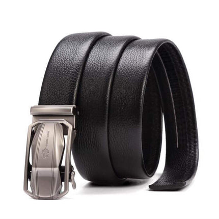 Luxurious genuine leather belt with sleek metal buckle, Cinto de Cuero Genuino – Bison Luxury, ideal for elegant fashion.