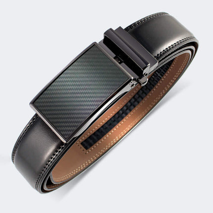 Cinto de Cuero Genuino Swiss Elegance para hombres, diseño sofisticado y sobrio con hebilla sofisticada.