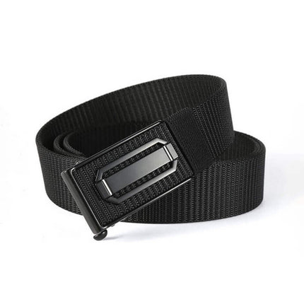 Stylish Cinto John Karlo black belt with sleek buckle, perfect for men's fashion and casual wear.
