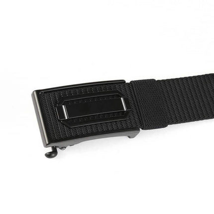Cinto John Karlo sleek adjustable black belt with modern buckle design