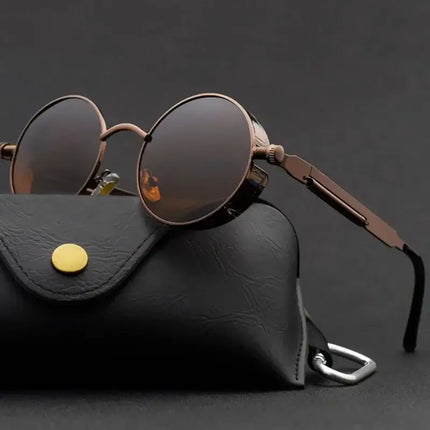 Gafas de sol hombre Eclipse edición limitada con diseño vintage, lentes polarizados y estuche negro, protección UV400.