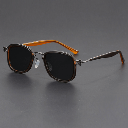 Gafas de sol Kravitz Square con armazón metálico grueso, diseño unisex retro-moderno y protección UV400, perfectas para hombres con estilo.