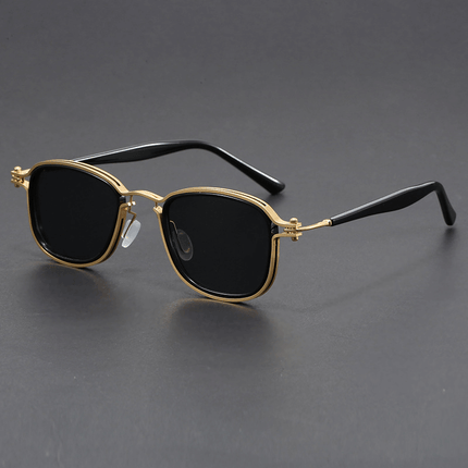 Gafas de sol Kravitz Square para hombre, estructura metálica gruesa, diseño retro-moderno con lentes cuadrados. Protección UV400.
