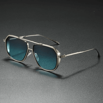 Gafas de sol Mykonos Navigator para hombre, diseño retro con armazón angular y protección UV400, estilo elegante.