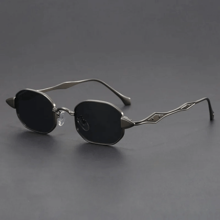 Gafas de sol hombre Neo Ciberpunk con diseño aerodinámico y futurista, lentes octogonales y protección UV400, estilo nocturno audaz.