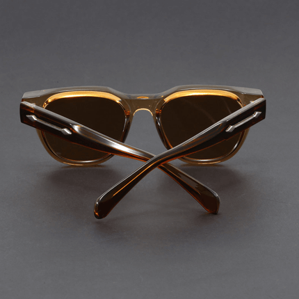 Gafas de sol hombre polarizadas Visconti, diseño cuadrado retro, armazones gruesos, lentes UV400, estilo moderno en tonos cálidos.