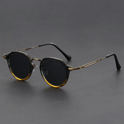 Gafas de sol retro Helios para hombre, diseño vintage con lentes redondos y colores vibrantes, estilo audaz y protección UV400.