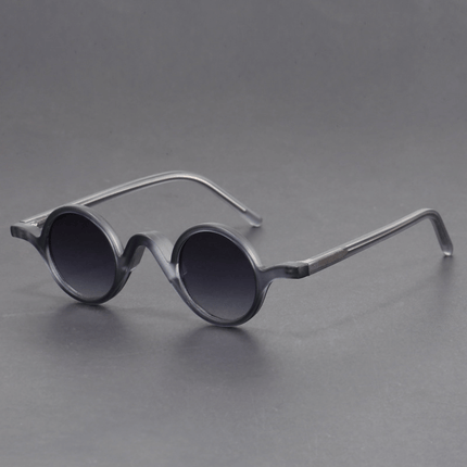 Gafas de sol retro con armazón de acetato y puente ondulado, estilo Warhol. Diseño pop-art para hombres. Lentes redondos y llamativos.