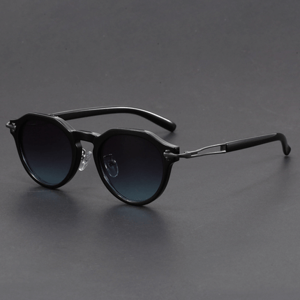 Gafas de sol vintage Dylan con lentes oscuros degradé, detalles metálicos, UV400, estilo retro y geométrico. Gafas de sol hombre.